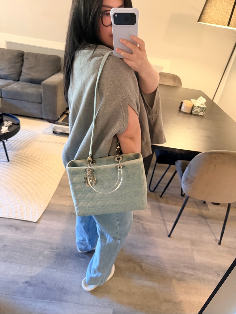 Christian Dior Lady Dior Denim Cannage Bag - Picture 6 of 7